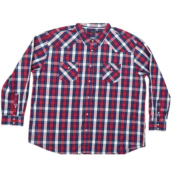 Double Pump Men's 4XL Cotton Shirt Multicolor Long Sleeve Pearl Snap Long Sleeve - Picture 1 of 7